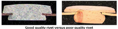 Good Quality Rivet versus Poor Quality Rivet